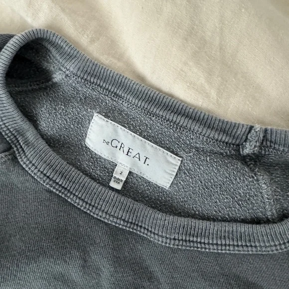 The Great. Palm Tree Sweatshirt Size 2 (Medium) *STAINS* - Picture 7 of 9